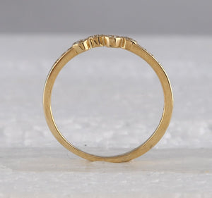 Radiant Sparkle: 10kt Yellow Gold Diamond Stacking Band Ring - Splendid Jewellery