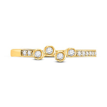 Load image into Gallery viewer, Radiant Sparkle: 10kt Yellow Gold Diamond Stacking Band Ring - Top View
