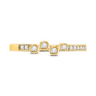 Radiant Sparkle: 10kt Yellow Gold Diamond Stacking Band Ring - Top View