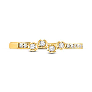 Radiant Sparkle: 10kt Yellow Gold Diamond Stacking Band Ring - Splendid Jewellery