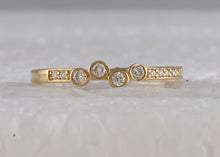 Load image into Gallery viewer, Radiant Sparkle: 10kt Yellow Gold Diamond Stacking Band Ring - Front View