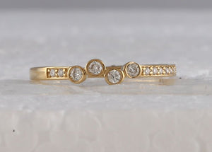 Radiant Sparkle: 10kt Yellow Gold Diamond Stacking Band Ring - Splendid Jewellery