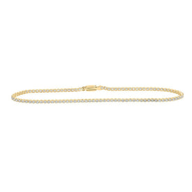 Radiant Sparkle: 10kt Yellow Gold Round Diamond Tennis Bracelet - 1 - 1/5 Cttw - Splendid Jewellery