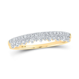 Radiant Sparkle: 10kt Yellow Gold Women's Round Diamond Stackable Band Ring 1/4 Cttw - Splendid Jewellery