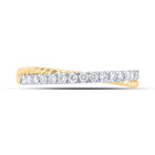 Radiant Sparkle: 10kt Yellow Gold Womens Round Diamond Stackable Band Ring - Front View