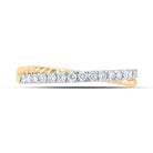 Radiant Sparkle: 10kt Yellow Gold Womens Round Diamond Stackable Band Ring - Splendid Jewellery