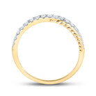 Radiant Sparkle: 10kt Yellow Gold Womens Round Diamond Stackable Band Ring - Splendid Jewellery