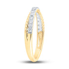 Radiant Sparkle: 10kt Yellow Gold Womens Round Diamond Stackable Band Ring - Second Side View
