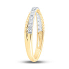 Radiant Sparkle: 10kt Yellow Gold Womens Round Diamond Stackable Band Ring - Splendid Jewellery