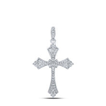 Load image into Gallery viewer, Radiant Sparkle Diamond Cross Pendant | 10kt White Gold Women's Round Diamond Cross Pendant 1/5 Cttw | Splendid Jewellery - Splendid Jewellery
