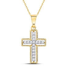 Load image into Gallery viewer, Radiant Spirit: 10kt Yellow Gold Diamond Cross Pendant - Splendid Jewellery