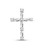 Radiant Spirit Diamond Cross Pendant Top view from the 10Kt White Gold Womens Round Diamond Cross Pendant 1 20 Cttwpin280051 collection by Splendid Jewellery