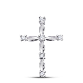 Radiant Spirit Diamond Cross Pendant Top view from the 10Kt White Gold Womens Round Diamond Cross Pendant 1 20 Cttwpin280051 collection by Splendid Jewellery