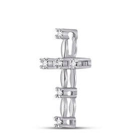 Radiant Spirit Diamond Cross Pendant Side view from the 10Kt White Gold Womens Round Diamond Cross Pendant 1 20 Cttwpin280051 collection by Splendid Jewellery