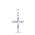 Radiant Splendor: 10kt White Gold Diamond Cross Pendant - Splendid Jewellery