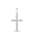 Radiant Splendor: 10kt White Gold Diamond Cross Pendant - Splendid Jewellery