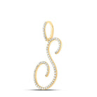 Radiant Splendor: 10kt Yellow Gold Diamond Initial Pendant - Splendid Jewellery