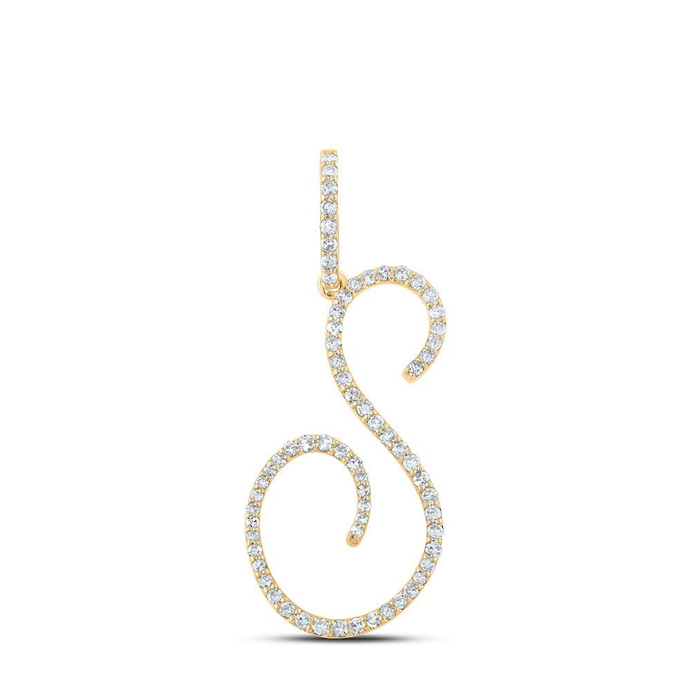 Radiant Splendor: 10kt Yellow Gold Diamond Initial Pendant - Splendid Jewellery
