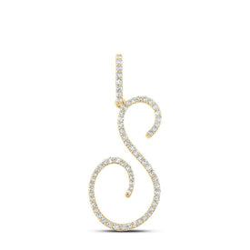 Radiant Splendor: 10kt Yellow Gold Diamond Initial Pendant - Splendid Jewellery