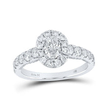 Load image into Gallery viewer, Radiant Splendor: 14kt White Gold Oval Diamond Halo Bridal Wedding Engagement Ring - Splendid Jewellery