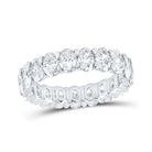 Radiant Splendor: 14kt White Gold Womens Oval Diamond Eternity Wedding Band - Splendid Jewellery