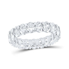 Load image into Gallery viewer, Radiant Splendor: 14kt White Gold Womens Oval Diamond Eternity Wedding Band - Splendid Jewellery