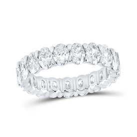 Radiant Splendor: 14kt White Gold Womens Oval Diamond Eternity Wedding Band - Splendid Jewellery