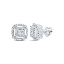 Load image into Gallery viewer, Radiant Square Diamond Earrings in 10kt White Gold - Captivating Brilliance - Splendid Jewellery