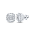 Radiant Square Diamond Earrings in 10kt White Gold - Captivating Brilliance - Splendid Jewellery