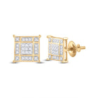 Radiant Square Diamond Elegance Earrings - Top View