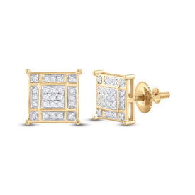 Radiant Square Diamond Elegance Earrings - Top View