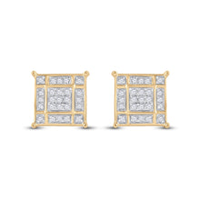 Load image into Gallery viewer, Radiant Square Diamond Elegance Earrings - Side View