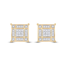 Load image into Gallery viewer, Radiant Square Diamond Elegance Earrings - Second Side View