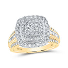 Radiant Square Diamond Fashion Ring | 10kt Yellow Gold Womens Round Diamond Square Ring 1 Cttw | Splendid Jewellery - Splendid Jewellery