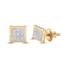 Radiant Square Diamond Gold Earrings - Splendid Jewellery