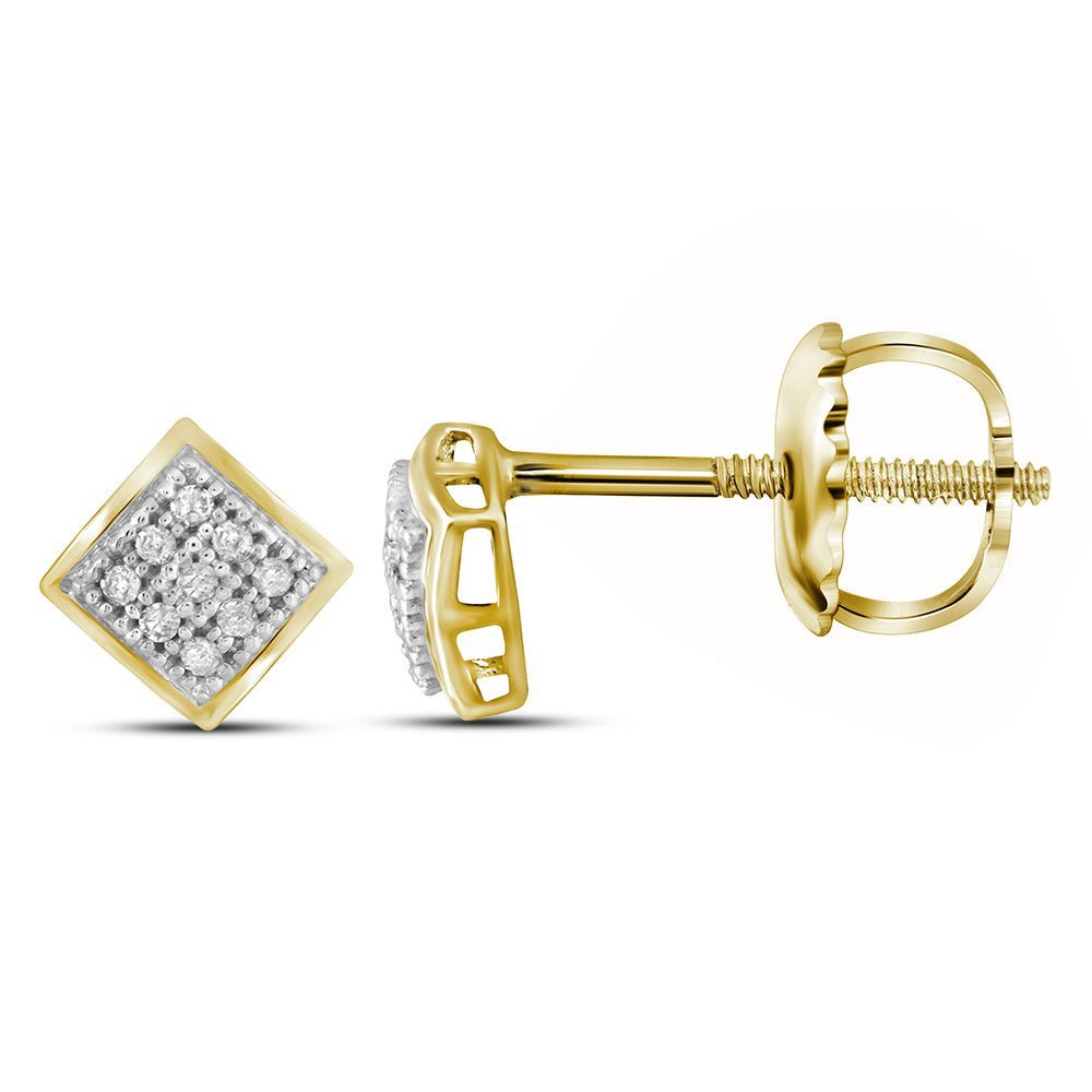 Radiant Square Diamond Gold Earrings - Splendid Jewellery
