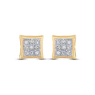 Radiant Square Diamond Gold Earrings - Splendid Jewellery
