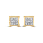 Radiant Square Diamond Gold Earrings - Splendid Jewellery