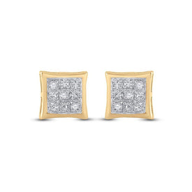 Radiant Square Diamond Gold Earrings - Splendid Jewellery