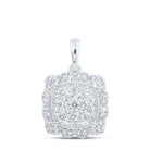 Radiant Square Diamond Pendant - 10kt White Gold Women's Necklace 1/3 Cttw - Splendid Jewellery