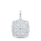 Radiant Square Diamond Pendant - 10kt White Gold Women's Necklace 1/3 Cttw - Splendid Jewellery