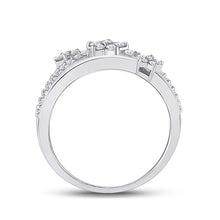 Load image into Gallery viewer, Radiant Starburst Diamond Fashion Ring | 10kt White Gold Womens Round Diamond Flower Star Band Ring 1/3 Cttw | Splendid Jewellery - Splendid Jewellery