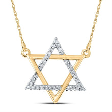 Load image into Gallery viewer, Radiant Starlight: 10kt Yellow Gold Diamond Magen David Necklace - Splendid Jewellery