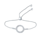 Radiant Sterling Silver Diamond Circle Bolo Bracelet - Timeless Elegance for Women  Top View from Splendid Jewellery