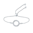 Radiant Sterling Silver Diamond Circle Bolo Bracelet - Timeless Elegance for Women - Splendid Jewellery
