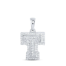 Load image into Gallery viewer, Radiant T Initial Diamond Pendant in 10kt White Gold - Splendid Jewellery