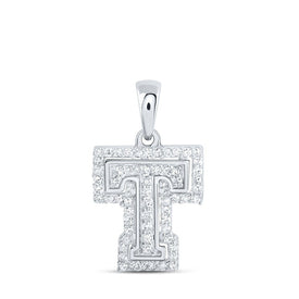Radiant T Initial Diamond Pendant in 10kt White Gold - Splendid Jewellery