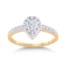 Load image into Gallery viewer, Radiant Tear Diamond Cluster Ring Top View from Splendid Jewellery