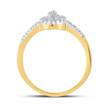 Load image into Gallery viewer, Radiant Tear Diamond Cluster Ring Side View from Splendid Jewellery