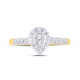 Radiant Tear Diamond Cluster Ring Front View from Splendid Jewellery